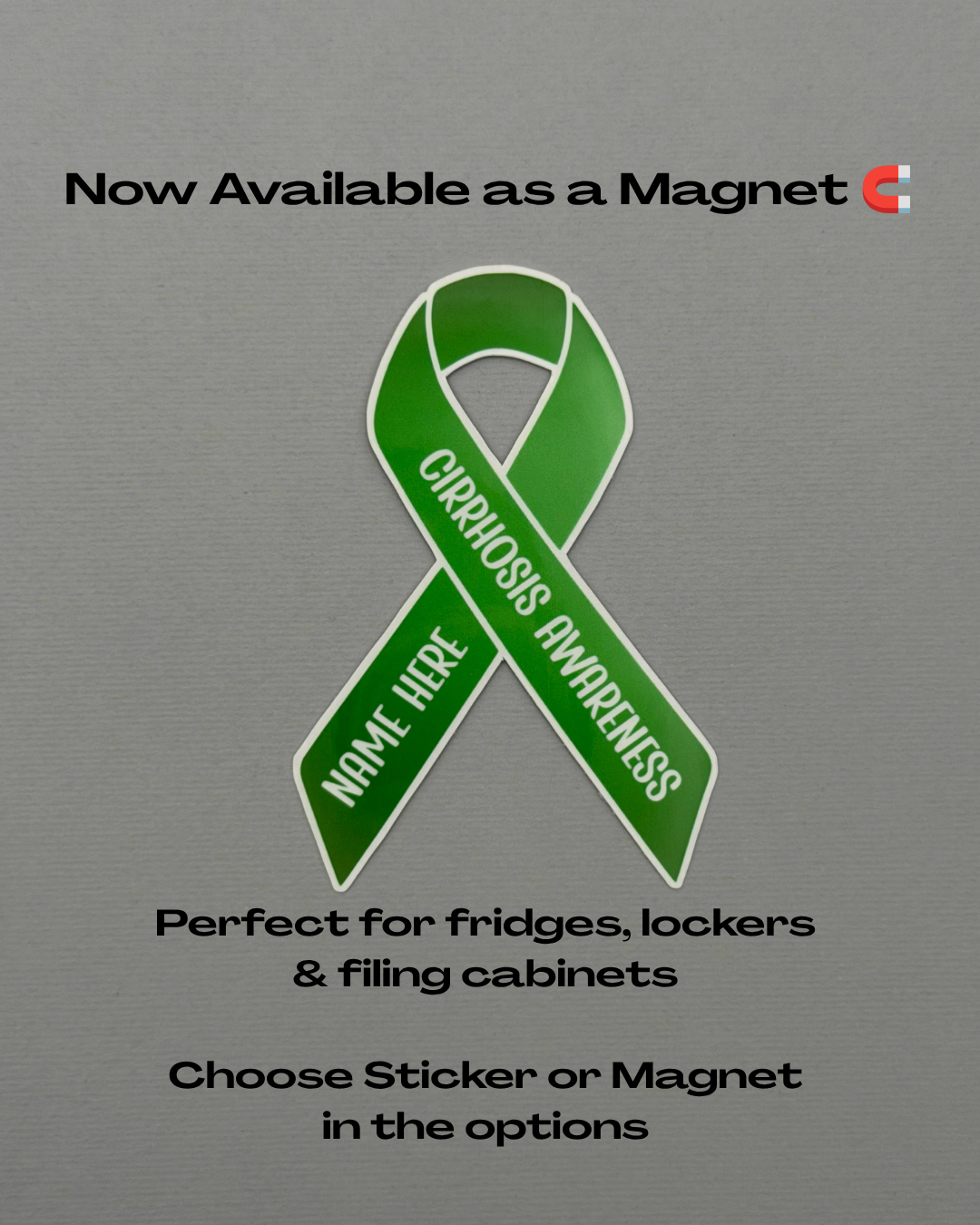 Cirrhosis Awareness Custom Ribbon Sticker or Magnet