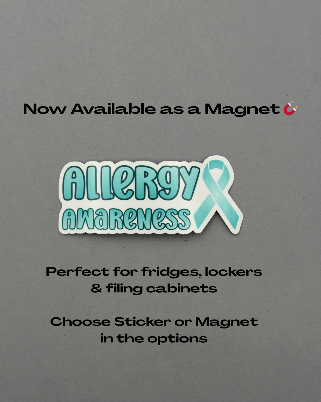 Allergy Awareness with Ribbon Sticker or Magnet