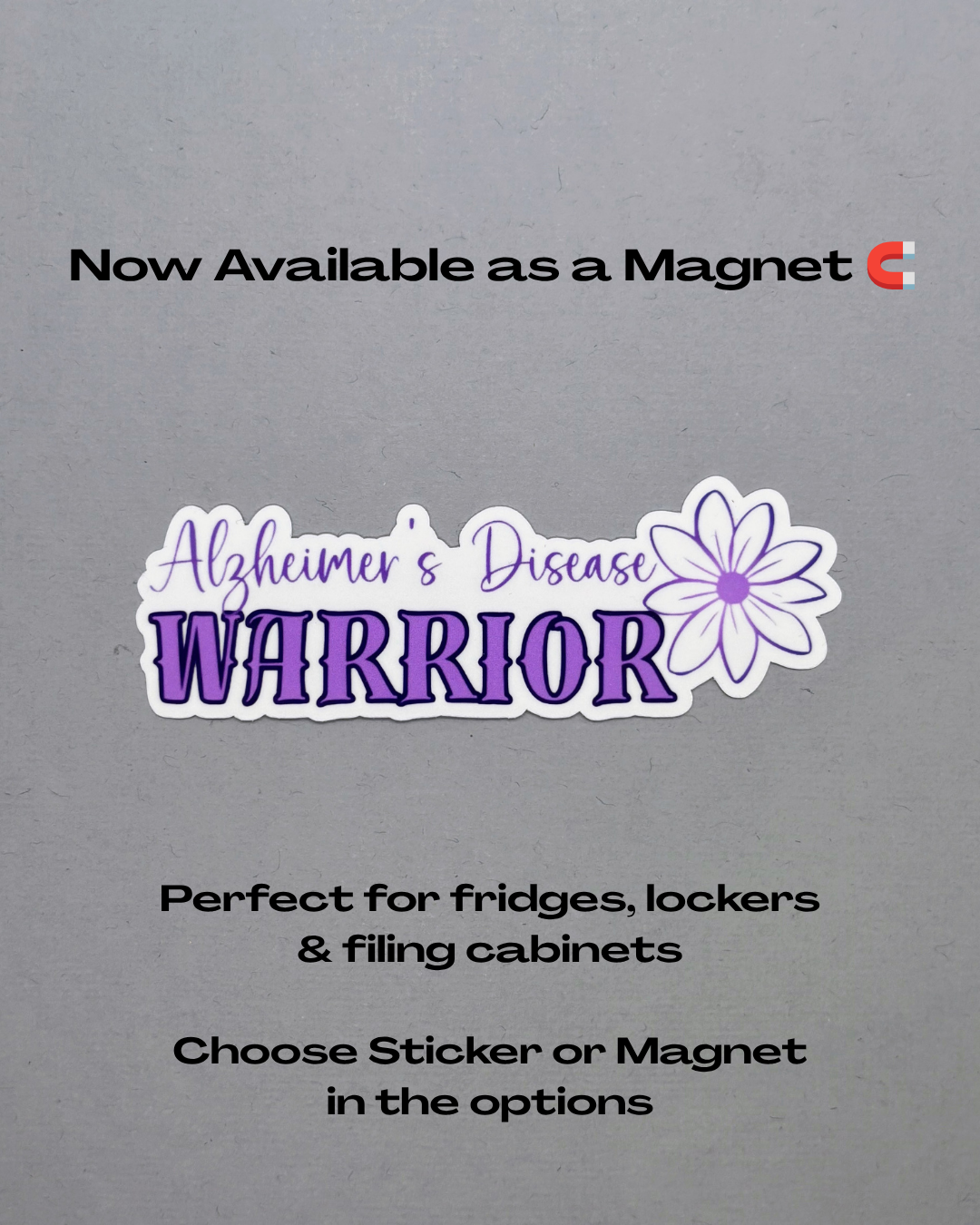 Alzheimer's Disease Warrior Flower Sticker or Magnet