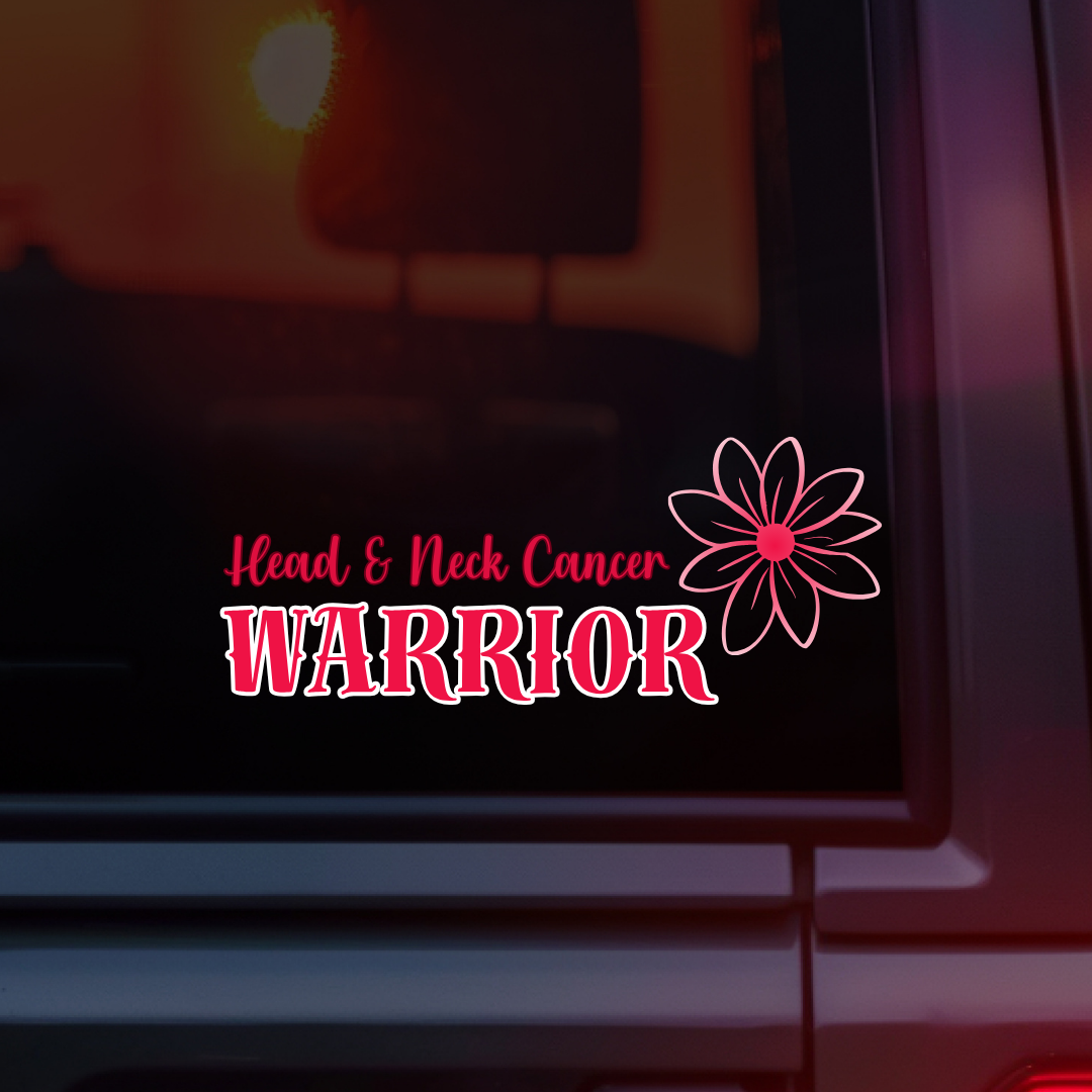 Head and Neck Cancer Warrior Flower Car Decal