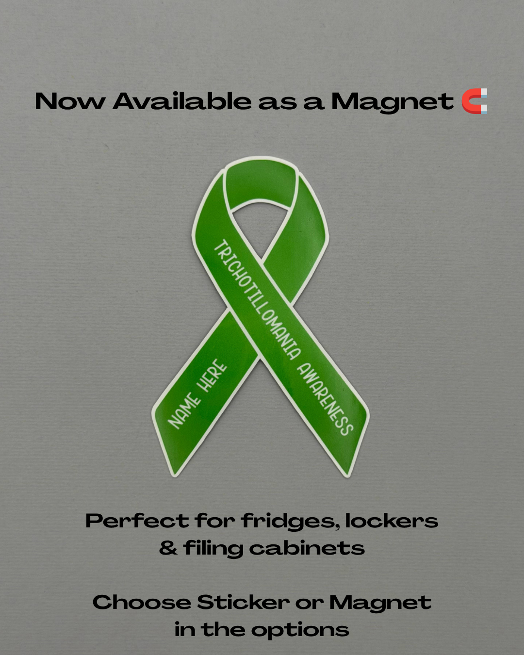 Trichotillomania Awareness Custom Ribbon Sticker or Magnet