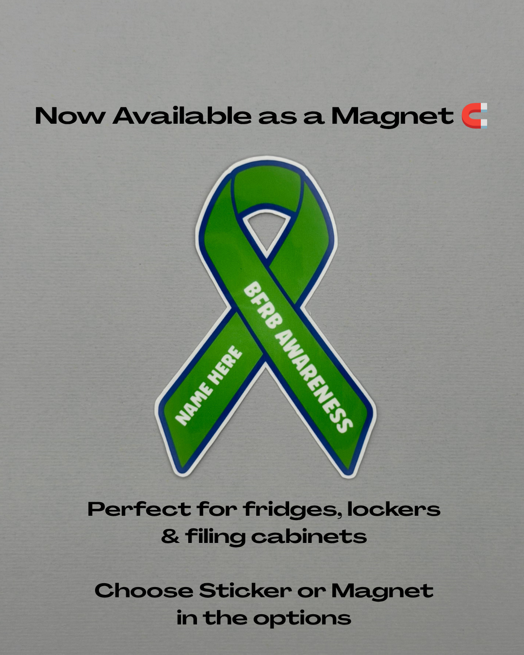 BFRB Awareness Custom Ribbon Sticker or Magnet | Body-Focused Repetitive Behaviors