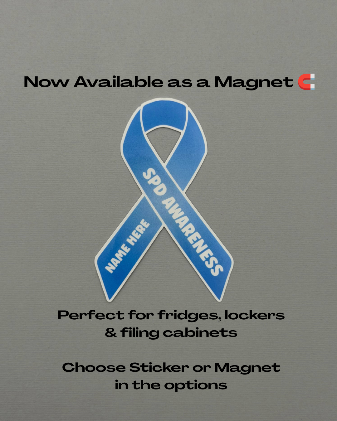 SPD Awareness Custom Ribbon Sticker or Magnet | Sensory Processing Disorder