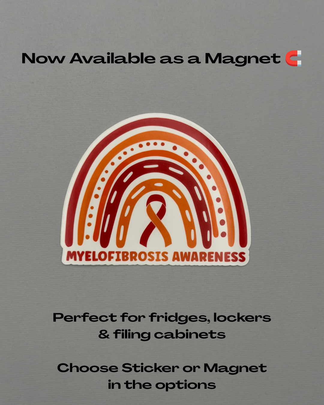 Myelofibrosis Awareness Rainbow Sticker or Magnet | MF