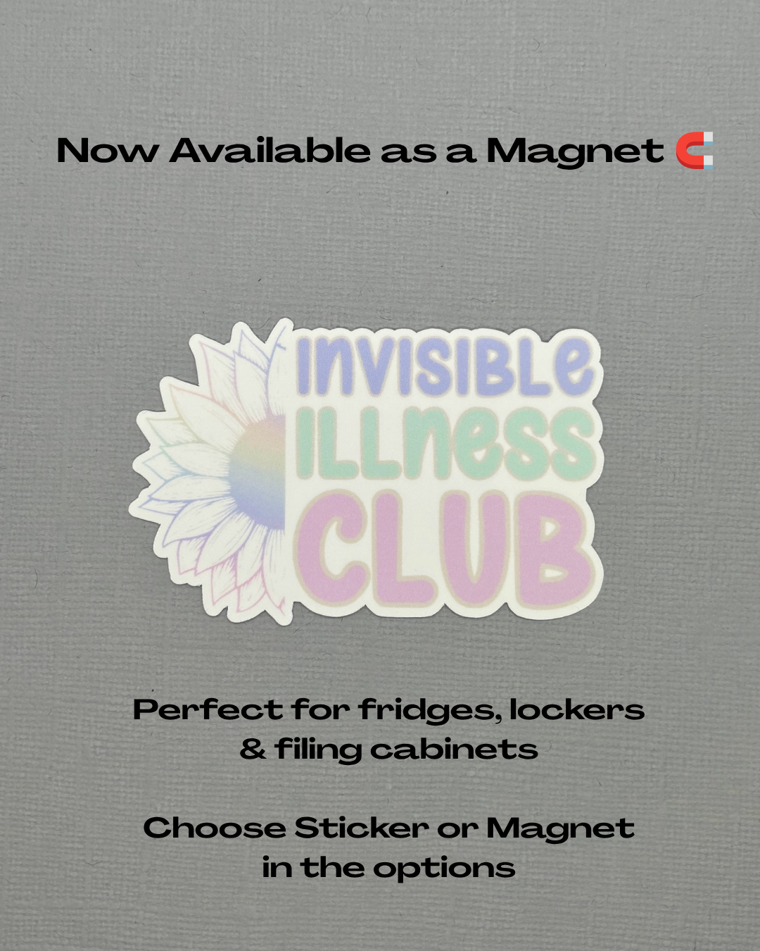 Invisible Illness Club Sunflower Sticker or Magnet