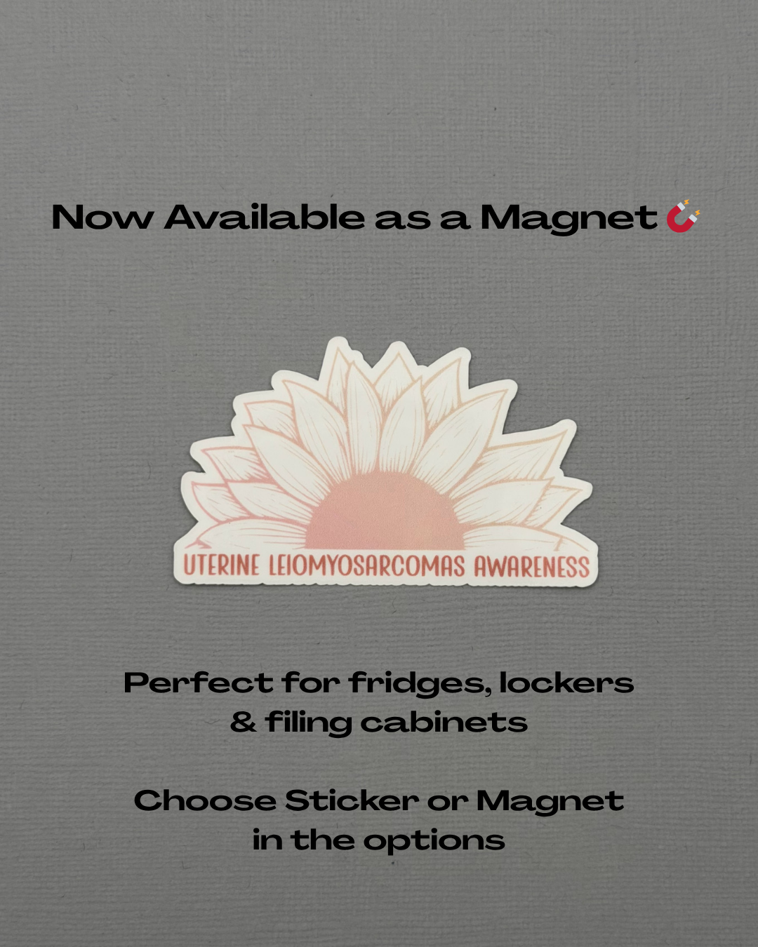 Uterine Leiomyosarcomas Awareness Sunflower Sticker or Magnet