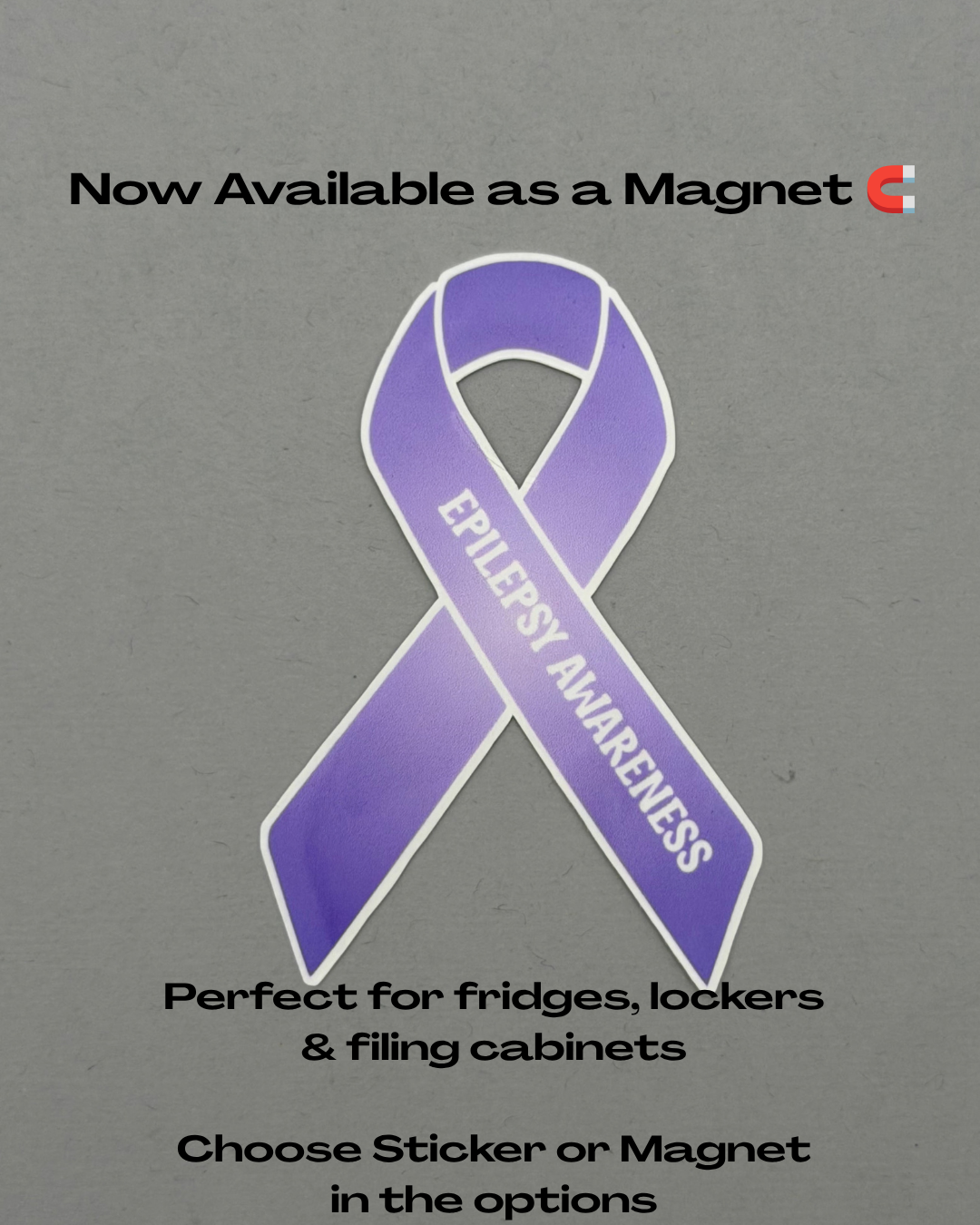 Epilepsy Awareness Ribbon Sticker or Magnet