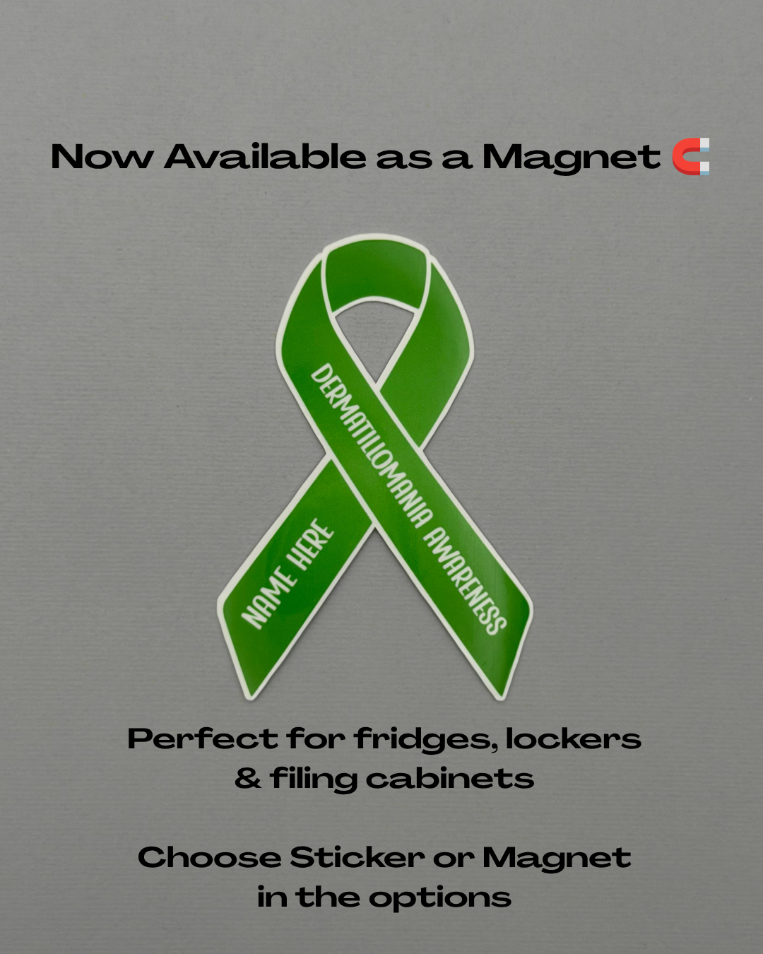Dermatillomania Awareness Custom Ribbon Sticker or Magnet