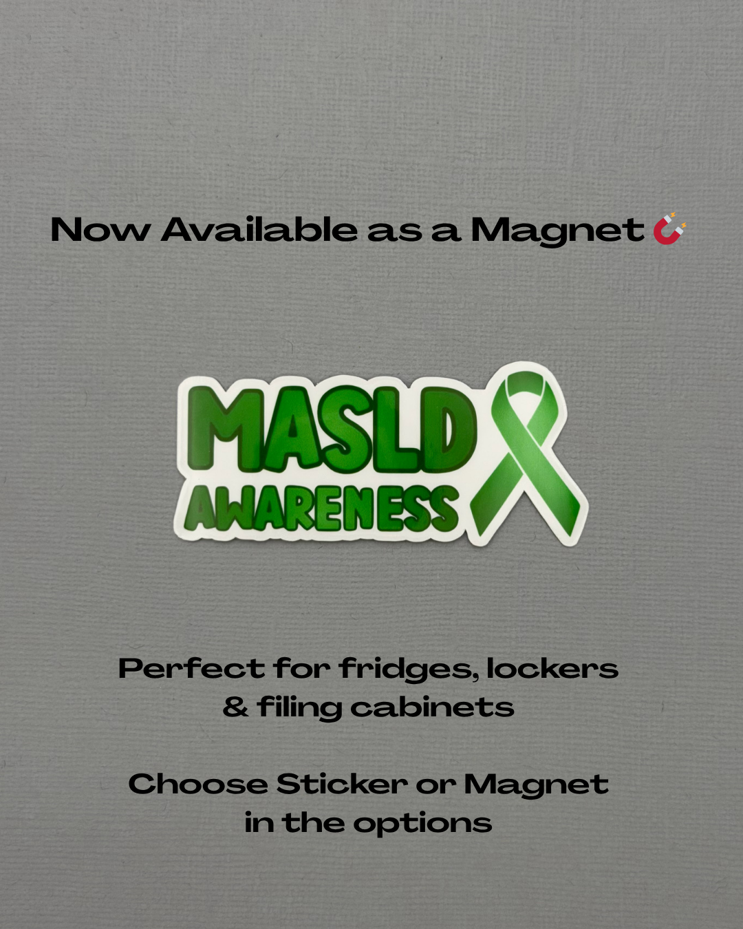 MASLD Awareness with Ribbon Sticker or Magnet | Metabolic Dysfunction–Associated Steatotic Liver Disease