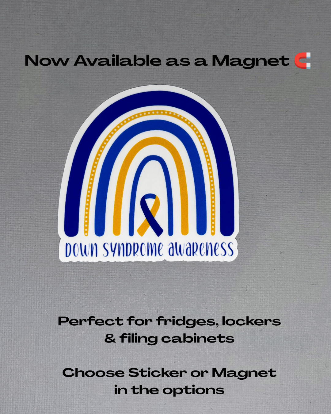 Down Syndrome Awareness Rainbow Sticker or Magnet