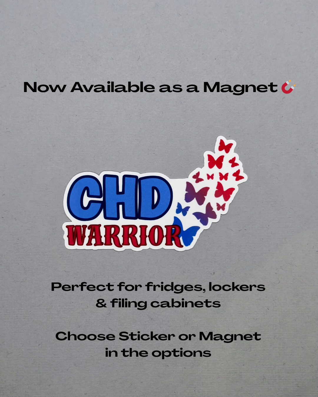 CHD Warrior with Butterflies Sticker or Magnet