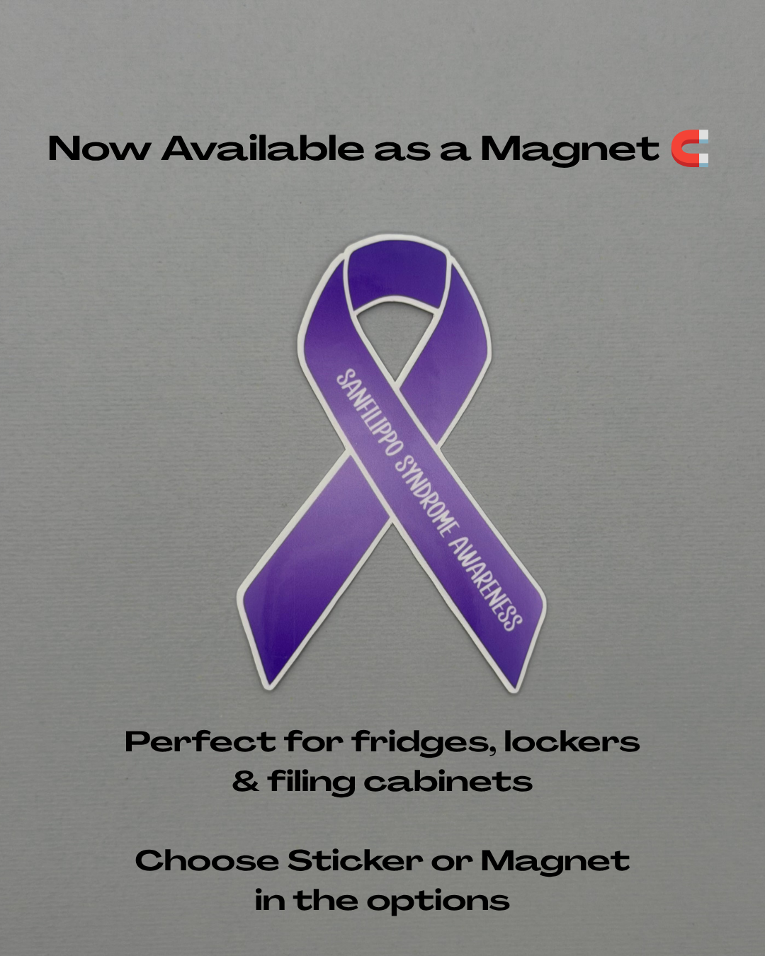 Sanfilippo Syndrome Awareness Ribbon Sticker or Magnet