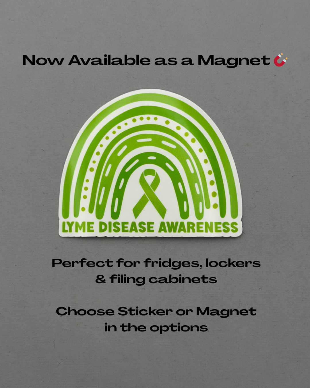 Lyme Disease Awareness Rainbow Sticker or Magnet