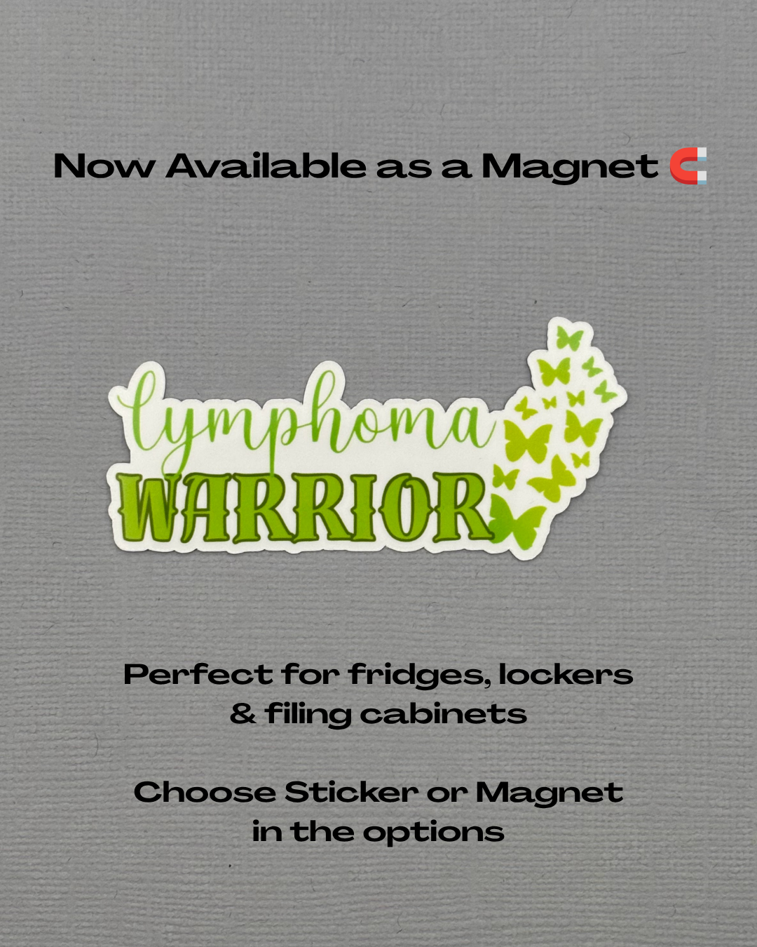 Lymphoma Warrior Butterflies Sticker or Magnet