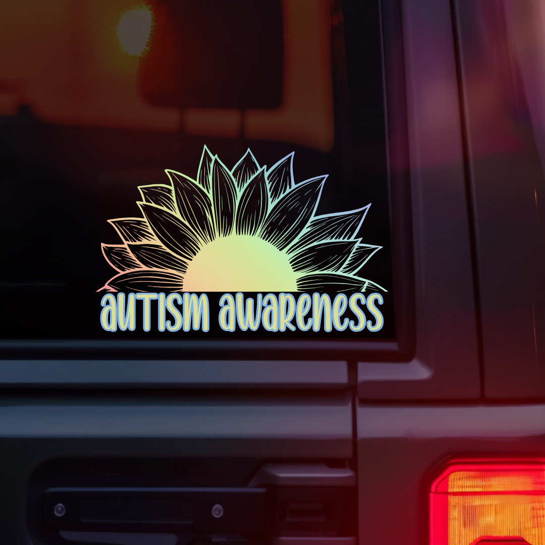 Autism Awareness Sunflower Car Decal