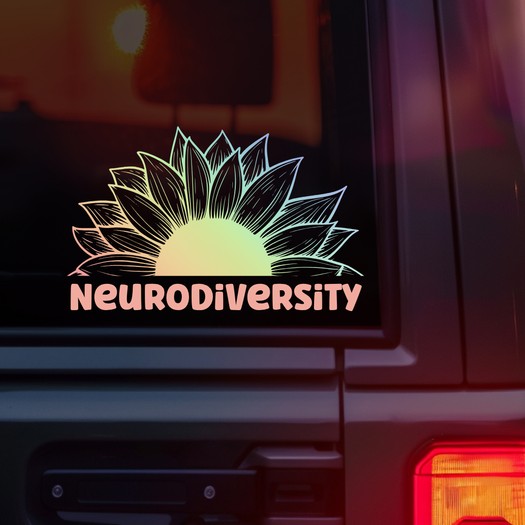 Neurodiversity Sunflower Car Decal