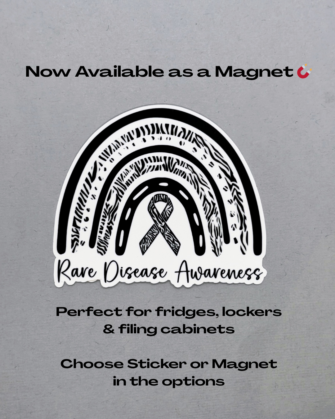 Rare Disease Awareness Rainbow Sticker or Magnet