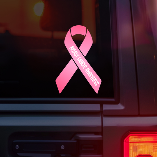 Breast Cancer Awareness Ribbon Car Decal