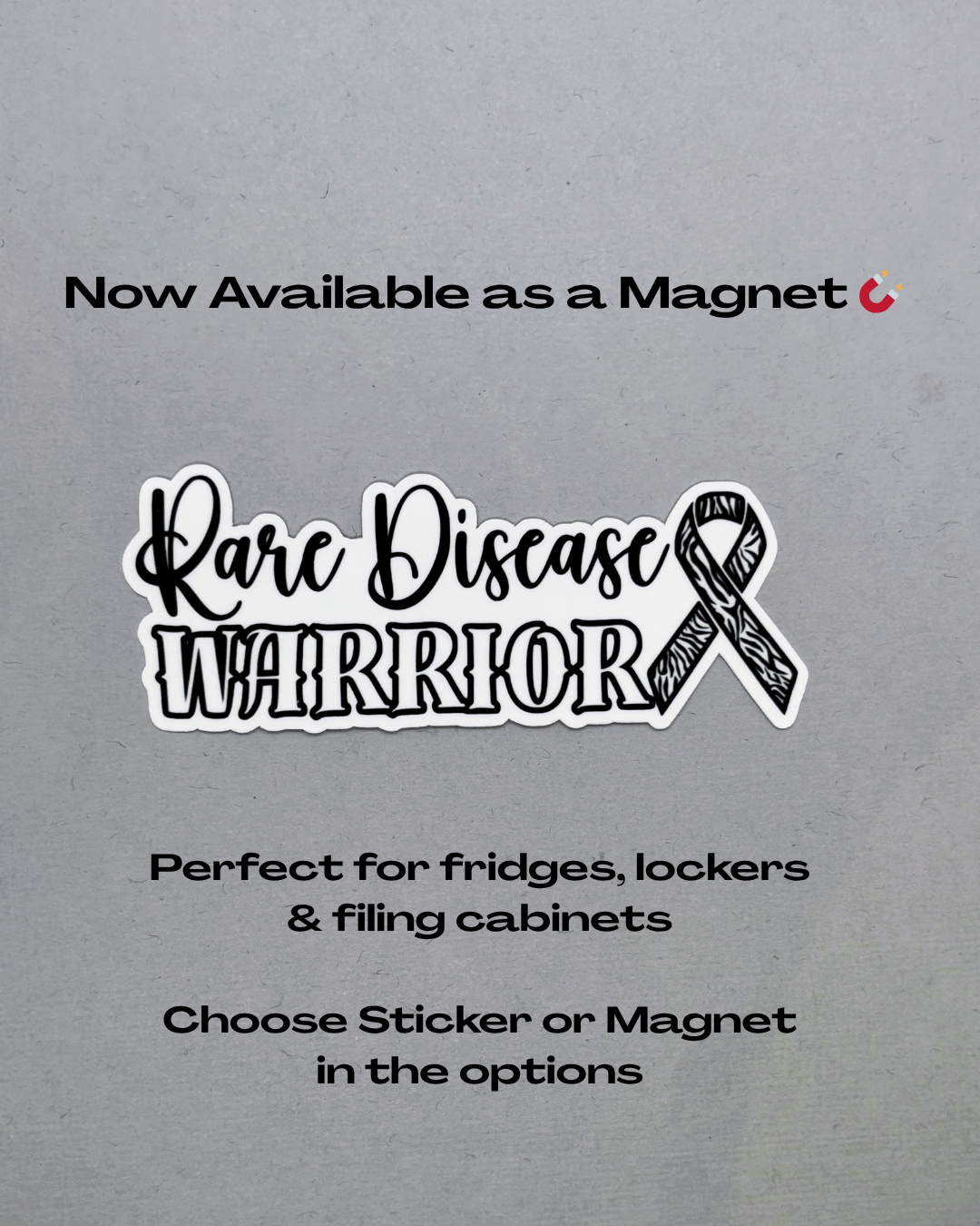 Rare Disease Warrior with Ribbon Sticker or Magnet