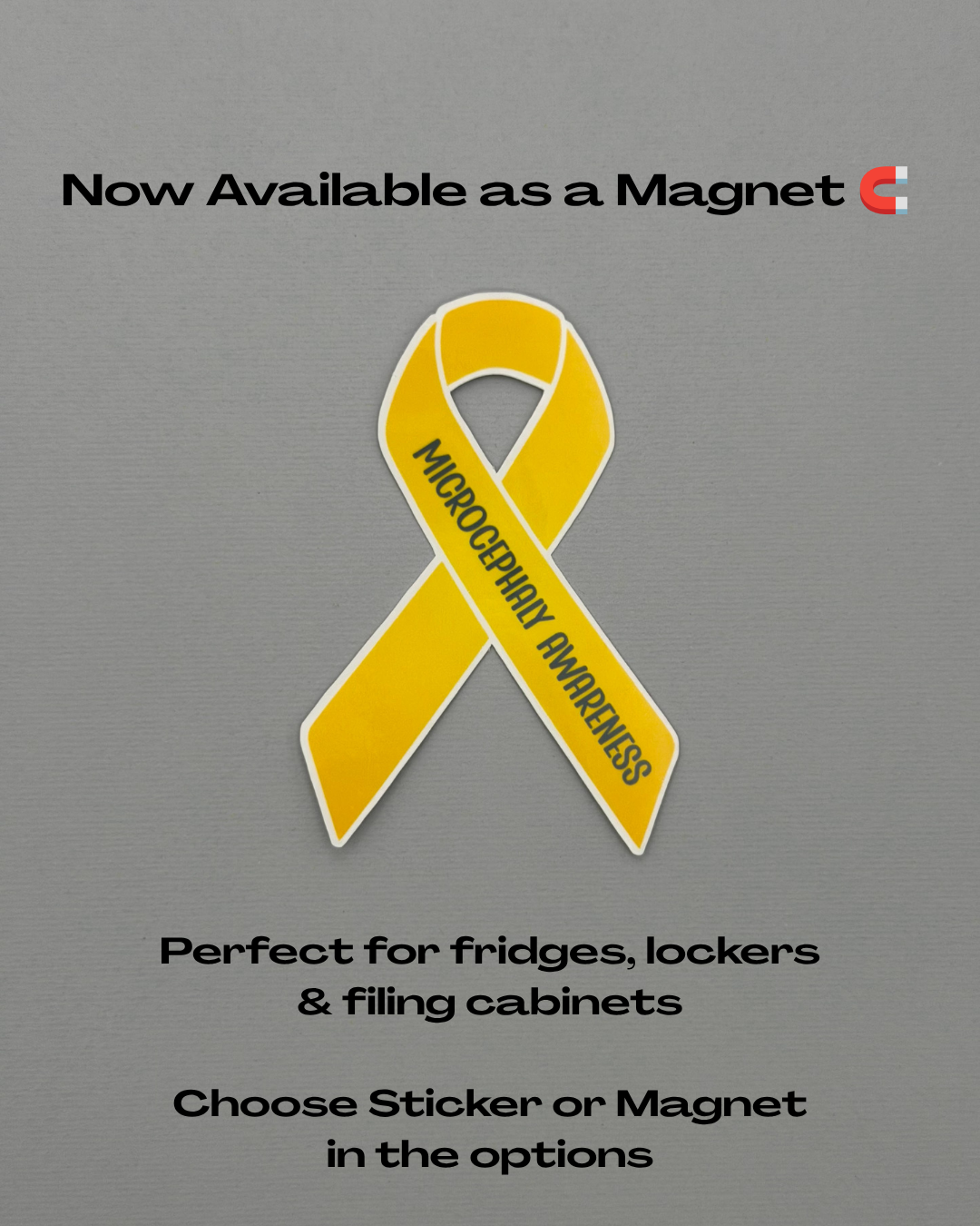Microcephaly Awareness Ribbon Sticker or Magnet