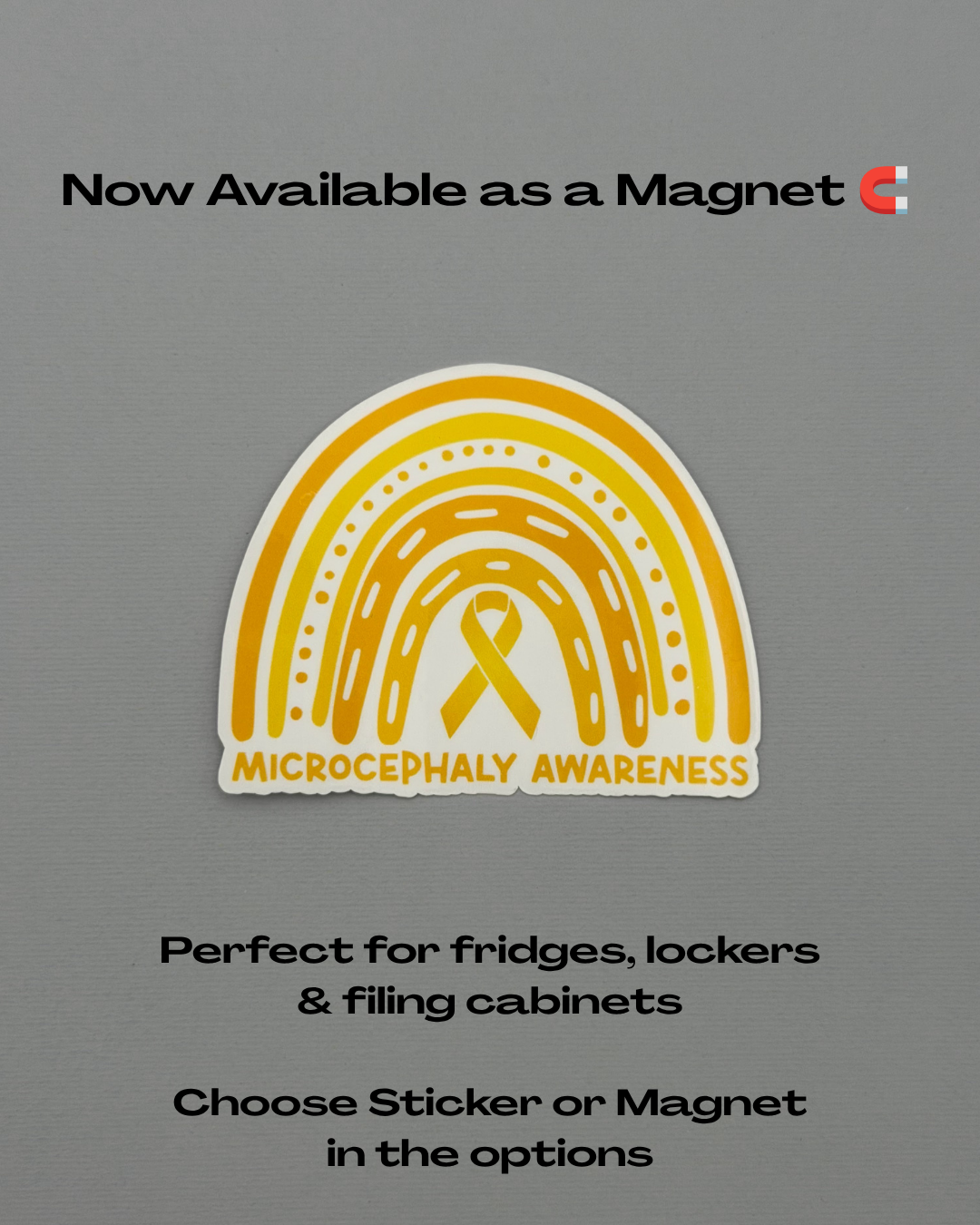 Microcephaly Awareness Rainbow Sticker or Magnet