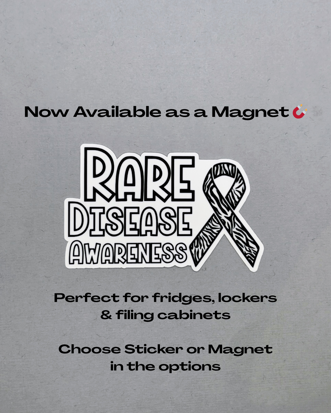 Rare Disease Awareness with Ribbon Sticker or Magnet