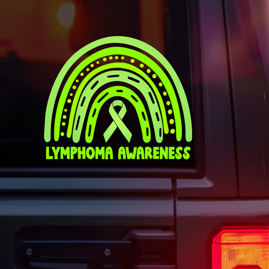Lymphoma Awareness Rainbow Car Decal