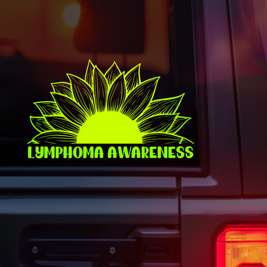 Lymphoma Awareness Sunflower Car Decal