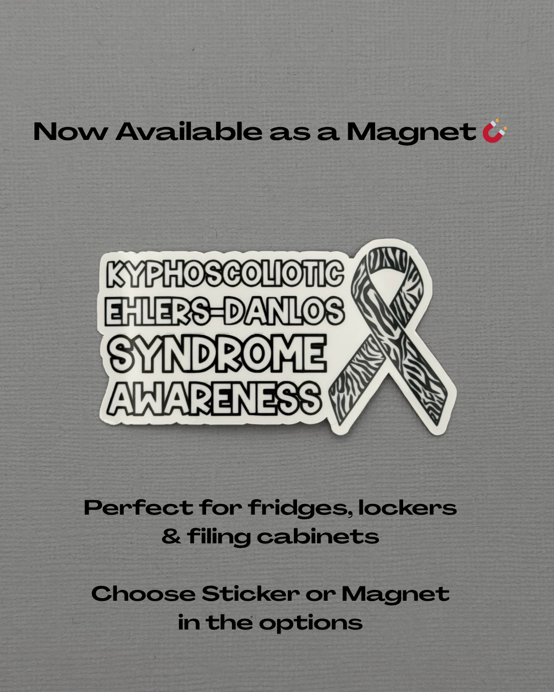 kEDS Awareness with Ribbon Sticker or Magnet |  kyphoscoliotic Ehlers-Danlos Syndrome