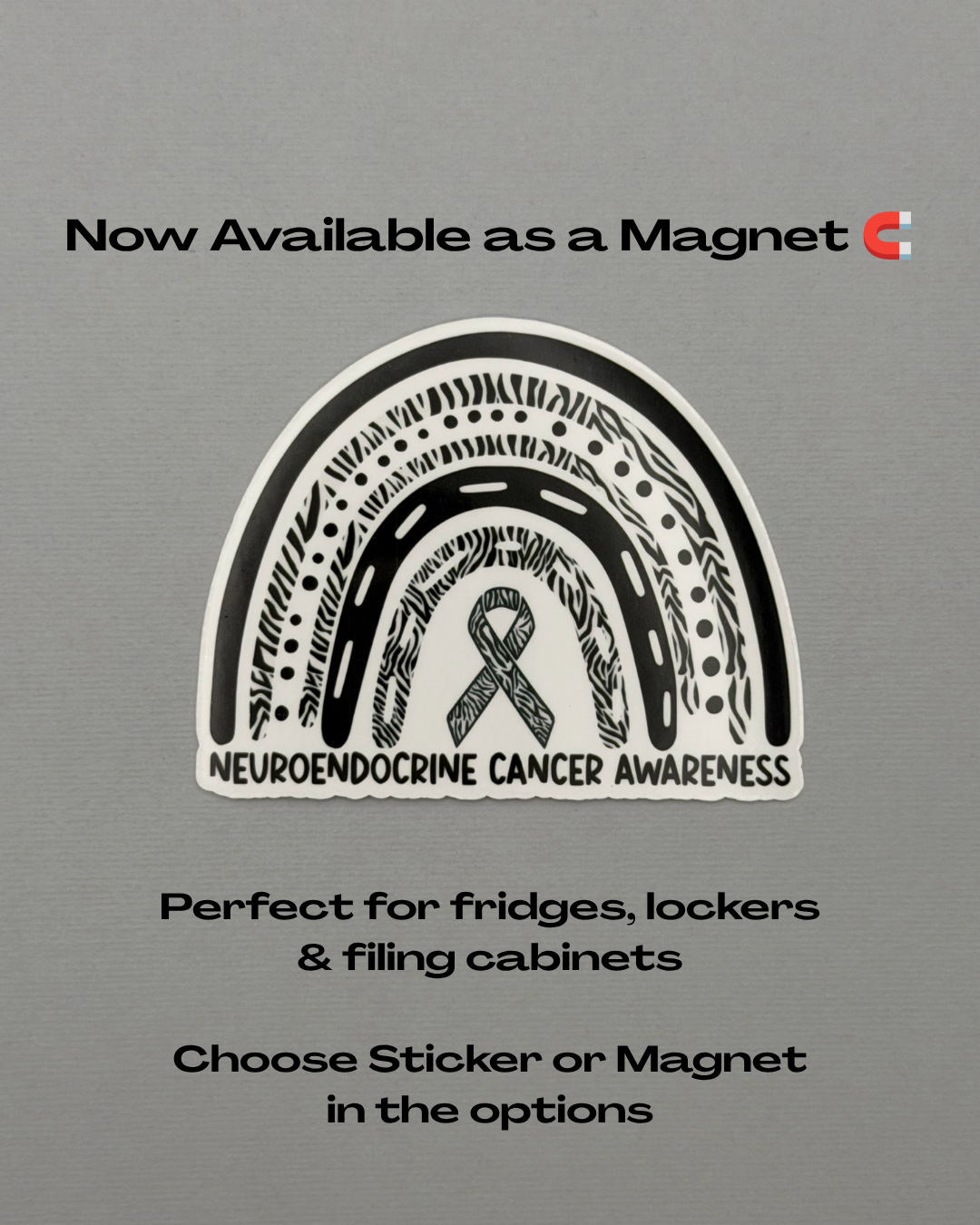 Neuroendocrine Cancer Awareness Rainbow Sticker or Magnet