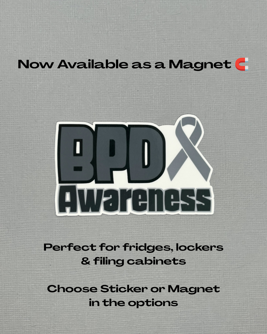 Borderline Personality Disorder Awareness with Ribbon Sticker or Magnet