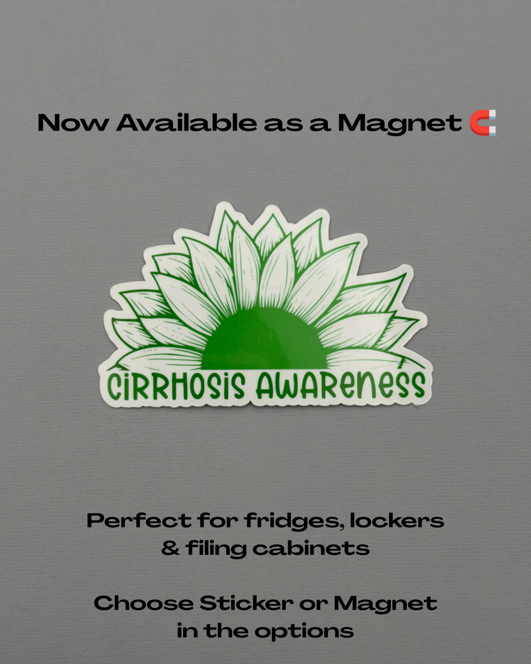 Cirrhosis Awareness Sunflower Sticker or Magnet