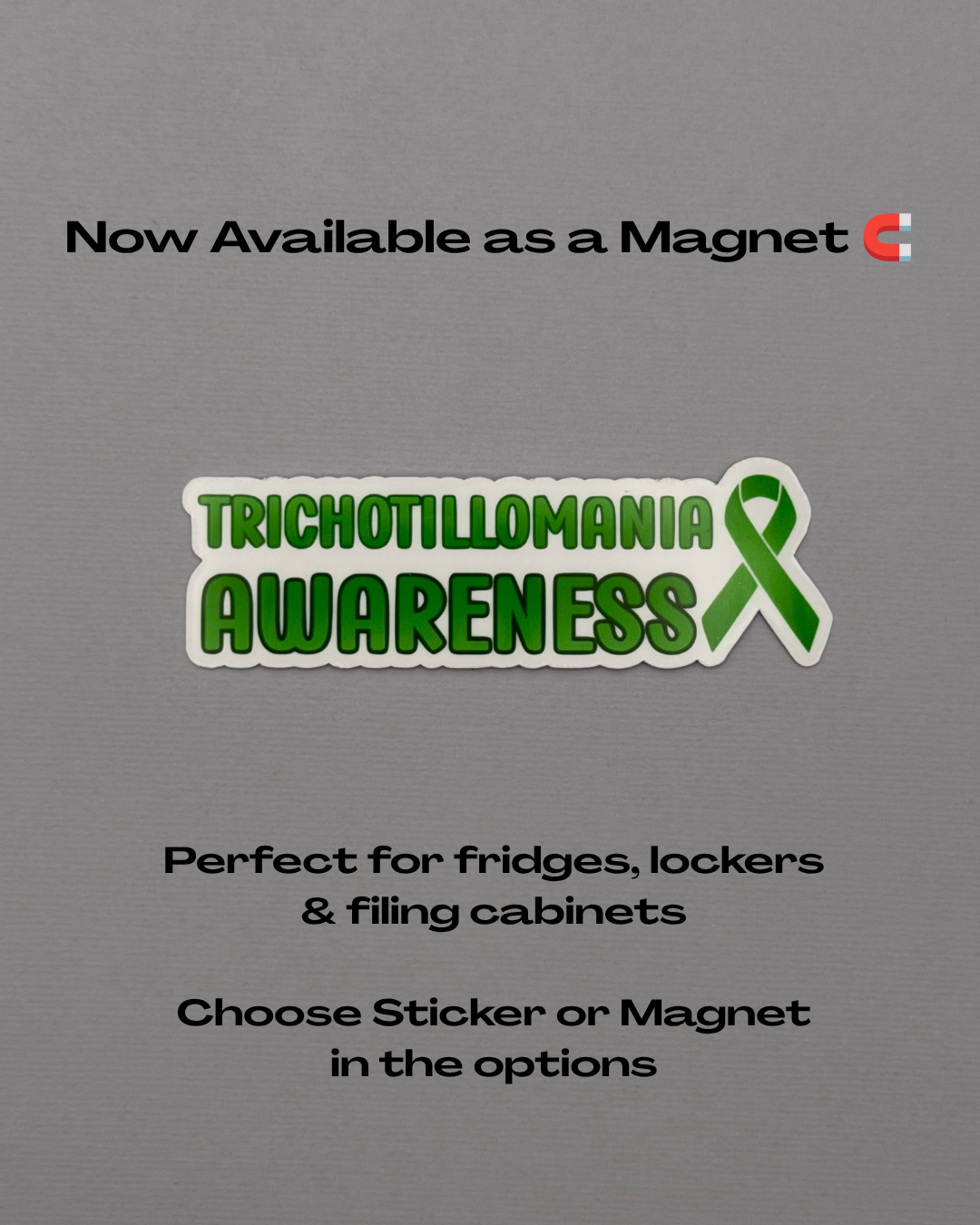 Trichotillomania Awareness with Ribbon Sticker or Magnet