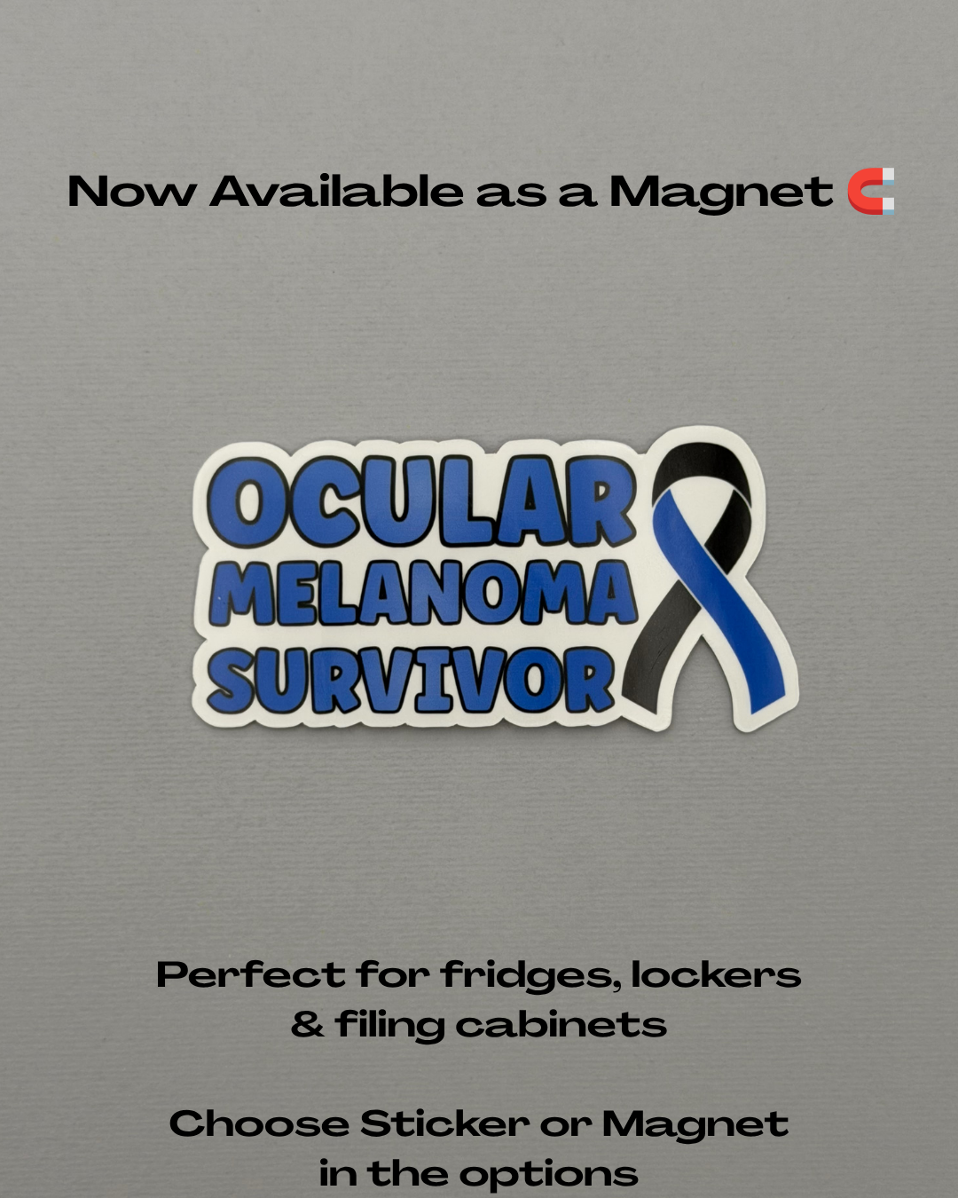 Ocular Melanoma Survivor with Ribbon Sticker or Magnet