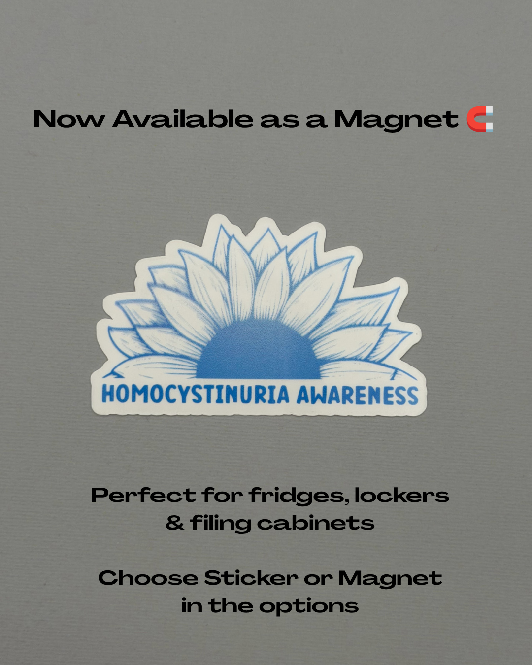 Homocystinuria Awareness Sunflower Sticker or Magnet