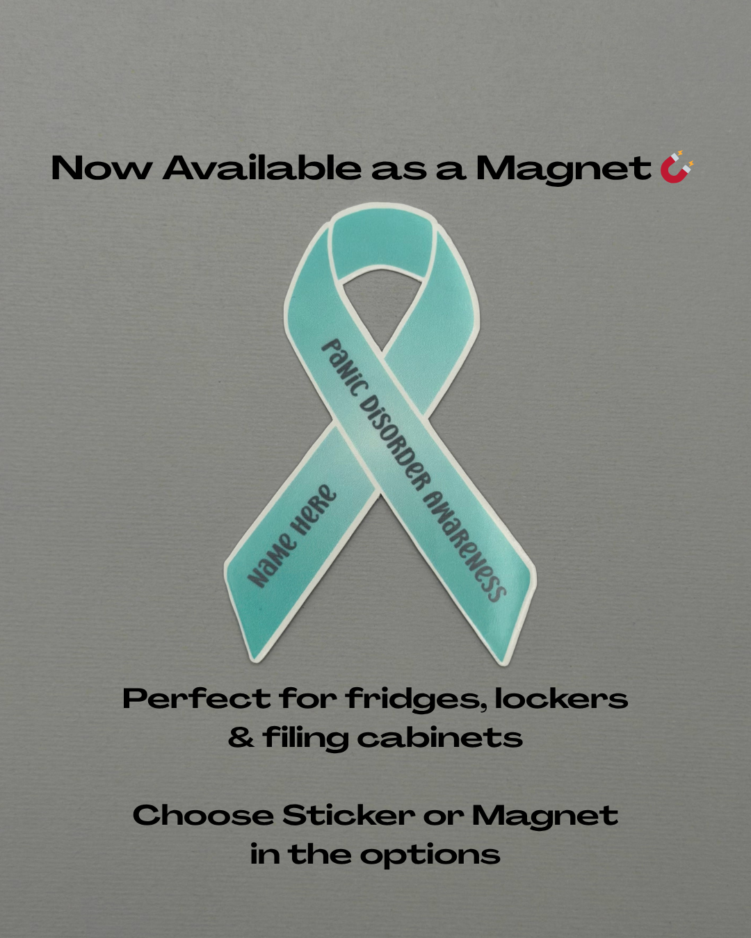 Panic Disorder Awareness Custom Ribbon Sticker or Magnet