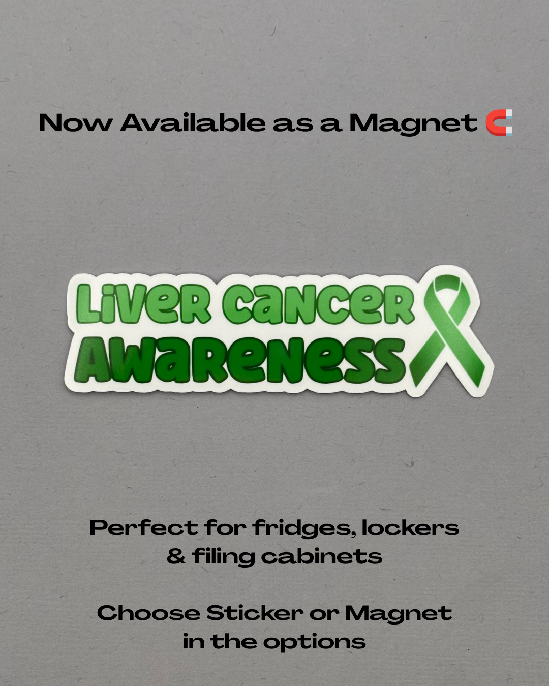 Liver Cancer Awareness with Ribbon Sticker or Magnet