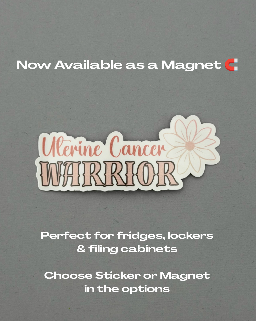 Uterine Cancer Warrior Flower Sticker or Magnet