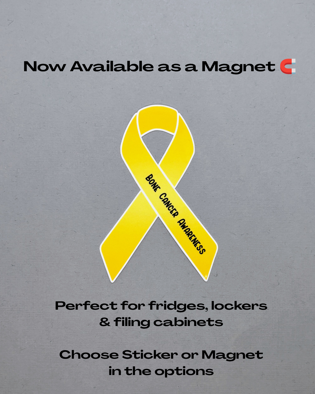 Bone Cancer Awareness Ribbon Sticker or Magnet