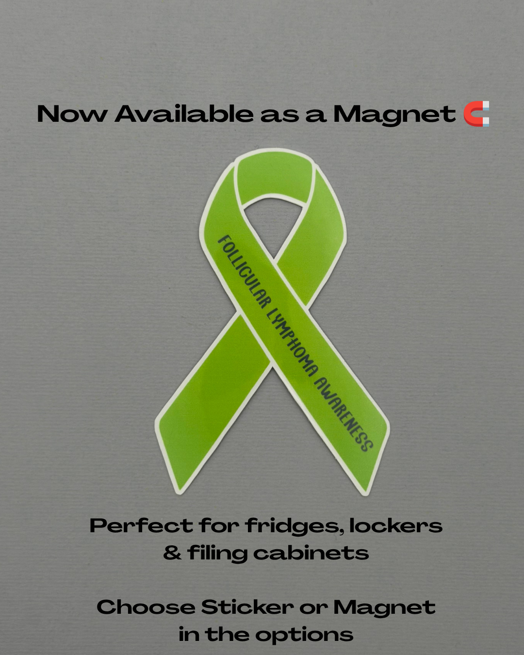 Follicular Lymphoma Awareness Ribbon Sticker or Magnet