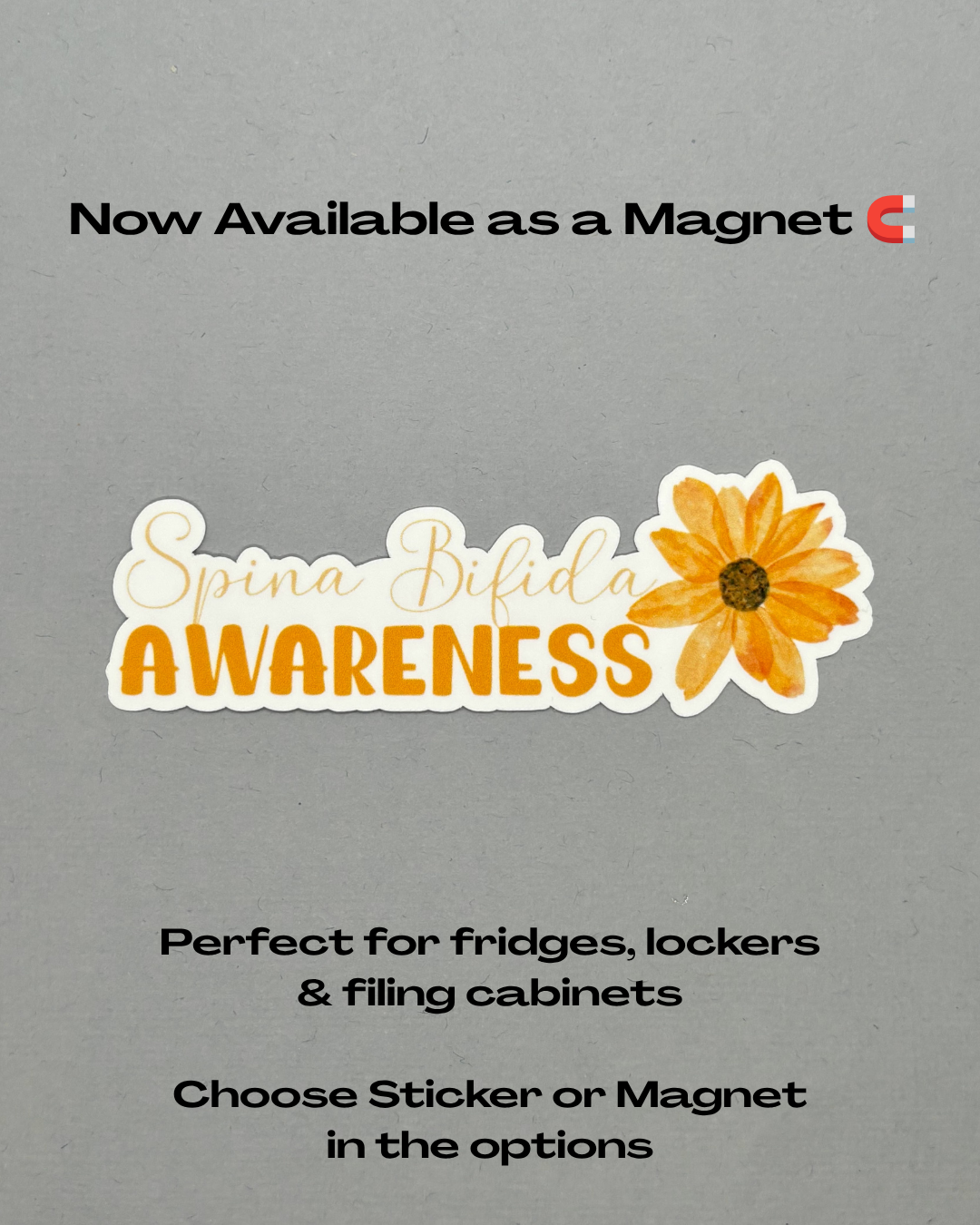 Spina Bifida Awareness Flower Sticker or Magnet