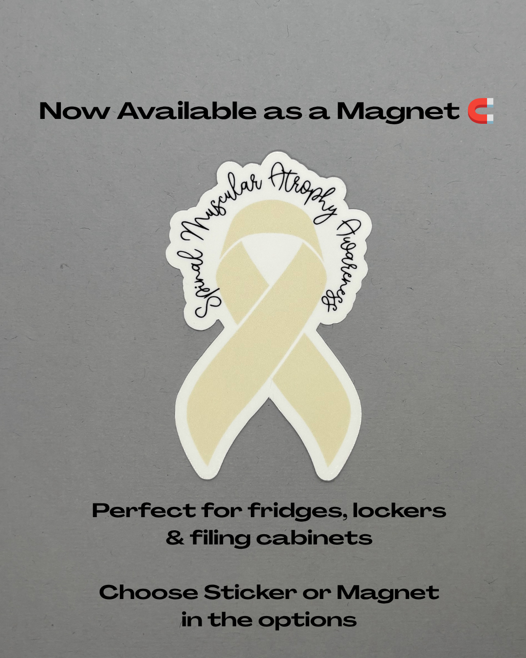 Spinal Muscular Atrophy Awareness Ribbon Sticker or Magnet