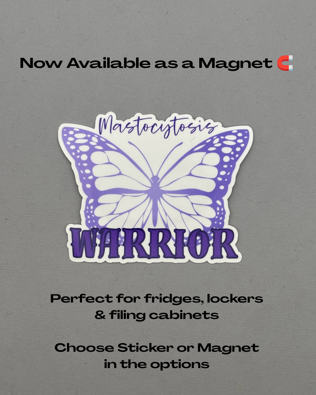 Mastocytosis Warrior Butterfly Sticker or Magnet