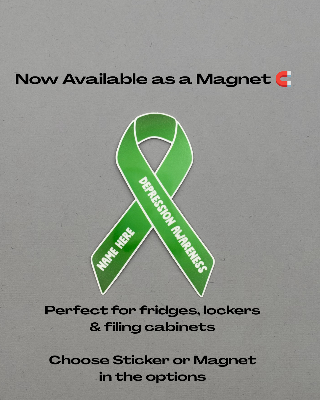 Depression Awareness Custom Ribbon Sticker or Magnet