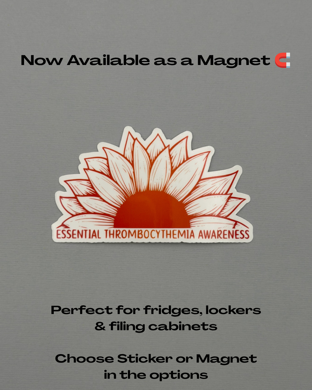 Essential Thrombocythemia Awareness Sunflower Sticker or Magnet | ET
