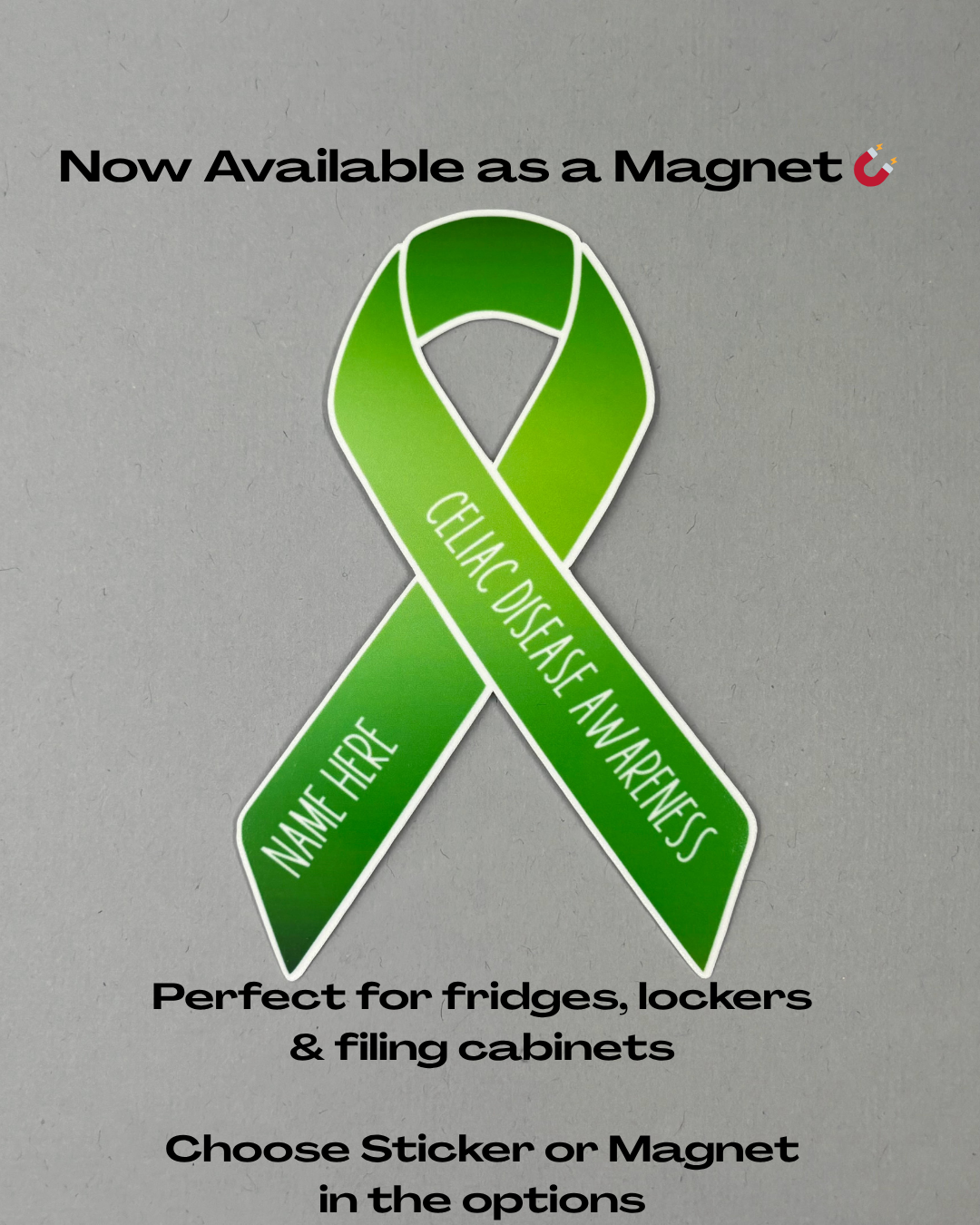 Celiac Disease Awareness Custom Ribbon Sticker or Magnet