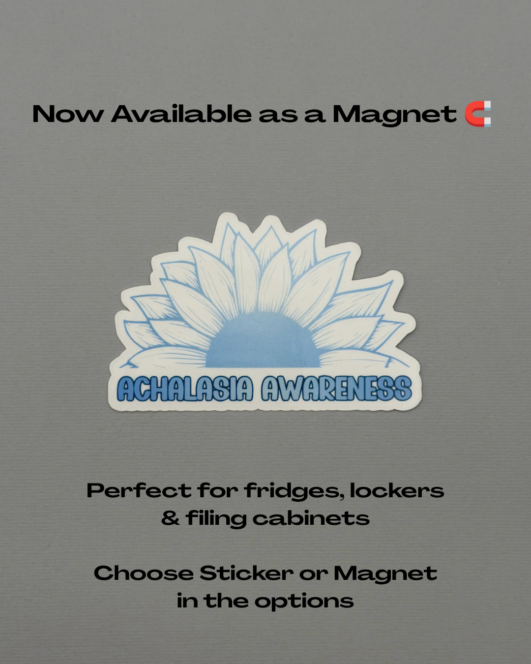 Achalasia Awareness Sunflower Sticker or Magnet