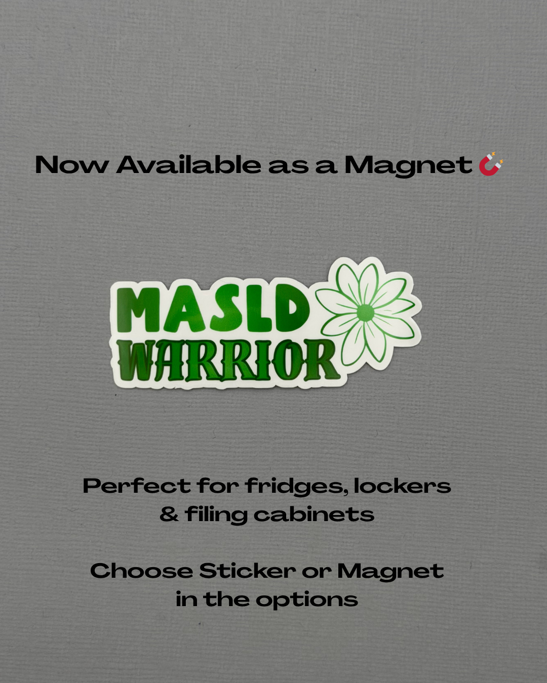 MASLD Warrior Flower Sticker or Magnet  | Metabolic Dysfunction–Associated Steatotic Liver Disease