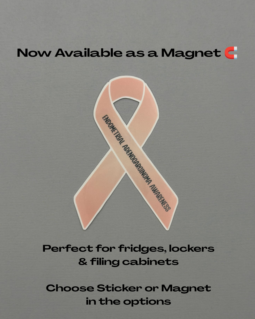 Endometrial Adenocarcinoma Awareness Ribbon Sticker or Magnet