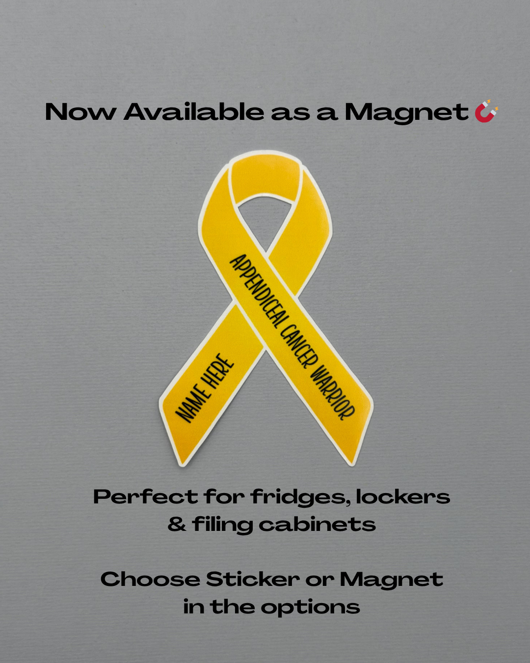 Appendiceal Cancer Warrior Custom Ribbon Sticker or Magnet